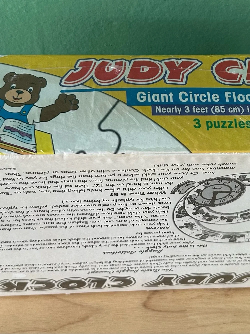Judy Clock Giant Circle Floor Puzzle - Yellow Educational Time Toy